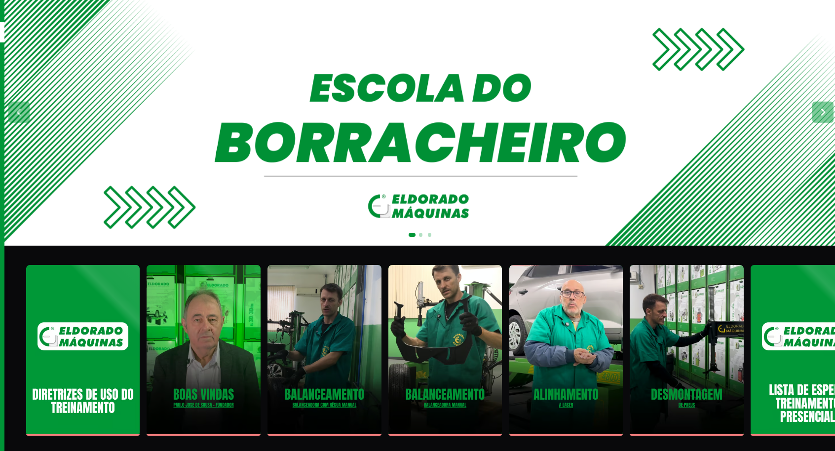 Área de membros da Escola do Borracheiro com os módulos do treinamento